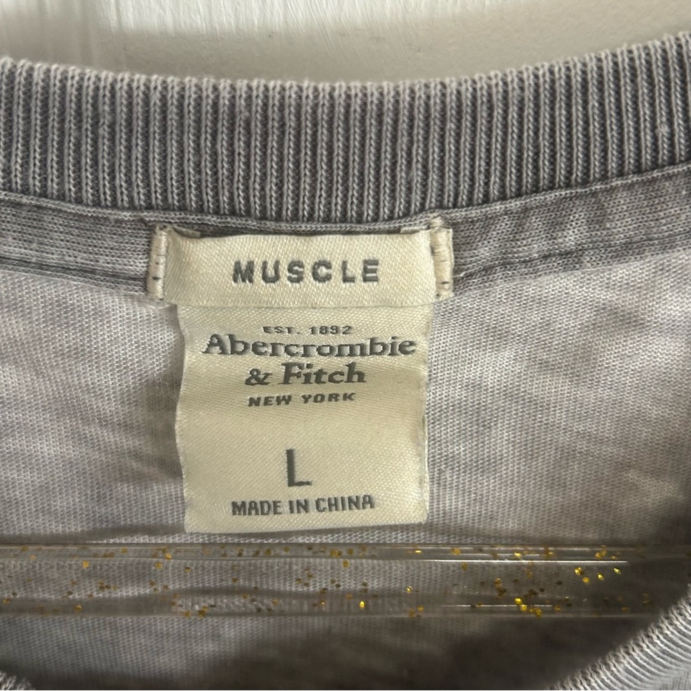 Abercrombie & Fitch Mickey Mouse Mens Muscle Burnout T-shirt Gray Large - Picture 2 of 9